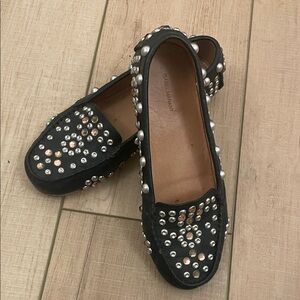 Isabel Marant Black and Silver Studded Loafers, Size 37